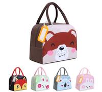 XIMEY Nevera Niños, 5L Bolsa Nevera Pequeña, Bolsa Almuerzo Niño, Bolsa Isotermica Infantil, Bolsa Termica Porta Alimentos Infantil, Lonchera Termica Infantil, Nevera Comida Bebe (Oso Cafetero)