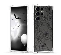 XIMIZU Funda de teléfono de Halloween para Samsung Galaxy S23 Ultra Spider Web, suave, delgada, TPU, antiarañazos, a prueba de golpes, transparente, para Samsung Galaxy S23 Ultra