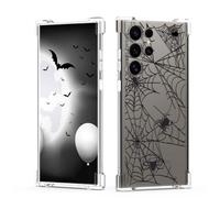 XIMIZU Funda de teléfono de Halloween para Samsung Galaxy S24 Ultra Spider Web, suave, delgada, TPU, antiarañazos, a prueba de golpes, transparente, para Samsung Galaxy S24 Ultra