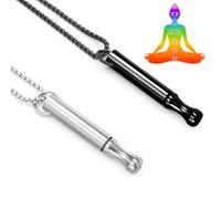 XIMKONTER 2 Cadenas Respiratorias para Dejar de Fumar, Acero inoxidable, Collar V2, Collar sin Humo, Original, Transpirable para Dejar de Fumar, Cadena de Respiración (multicolor + clásico),