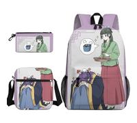 Ximman Juego de 3 piezas de mochila de anime Maomao con estampado 3D Jinshi con estuche para lápices, bolsa cruzada Maomao, suministros escolares para adolescentes, tipo 2, 30*13*40cm, Mochilas