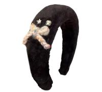 XINAJUND Accesorio único para el pelo con lazos para mujer, diadema de felpa suave con diamantes de imitación brillantes