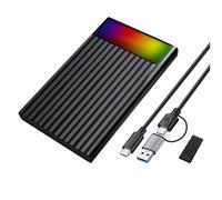 XINAJUND Carcasa rígida profesional de 6 Gbps de 2,5 pulgadas USB C SSD con luz RGB para portátiles