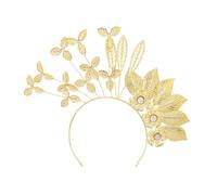 XINAJUND Diadema de flores y hojas brillantes para novia, tocado malayo, boda, festival, aro para el pelo, accesorios de fiesta