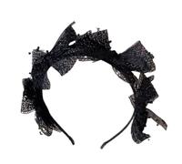 XINAJUND Diadema de lazo única con cuentas de encaje, decoración para el cabello, accesorio para el cabello, un complemento elegante para cualquier vestido de noche