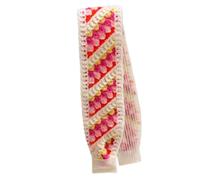 XINAJUND Diadema de punto para adultos, ajustable, elegante, floral, bordada, decoración para el cabello para uso diario y viajes