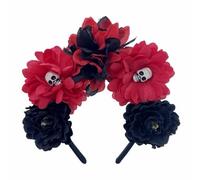 XINAJUND Diademas de flores realistas para mujer, accesorio para el cabello con diseño de calavera para fiestas de disfraces