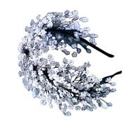 XINAJUND Elegante diadema de cristal para mujer, diadema de flores de cristal francés, diadema de boda, fiesta de música