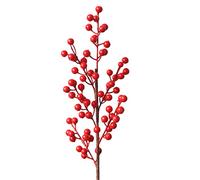XINAJUND Flores artificiales rojas con tallo de 6 ramas de acebo, bayas de acebo, flores falsas para arreglos de festivales de primavera