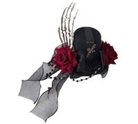 XINAJUND Horquilla para el pelo con diseño de flor para Halloween, calavera, clip plano para Halloween, elegante clip para el pelo para racimos