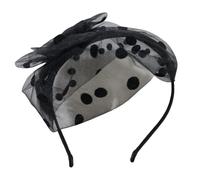 XINAJUND Popular diadema de encaje con lazo, dulce diadema de ballet punteada para cócteles y fiestas