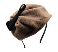 XINAJUND Tocado retro de fieltro oscuro con lazo para fiestas de disfraces con diadema para boda