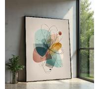 XINBAO Arte de pared en lienzo con formas abstractas, diseño geométrico, decoración minimalista y colorida para el hogar, póster de arte mural contemporáneo sobre lienzo (50 x 75 cm/sin marco)