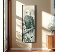 XINBAO Cuadro de águila calva en lienzo, arte mural vertical de gran tamaño, ilustración de grabado de fauna silvestre de estilo vintage, cuadro decorativo para cabaña (50x150cm/sin marco)