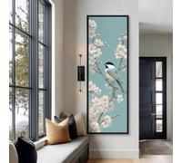 XINBAO Cuadro de animales, arte mural largo y estrecho para el hogar contemporáneo, estampado botánico con colores neutros, lienzo vertical (40x120cm/marco interior).