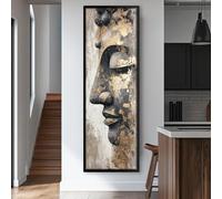 XINBAO Cuadro de Buda estrecho para pared, lienzo alto y delgado, abstracto, arte vertical enmarcado para la decoración de habitaciones, recibidores y oficinas (70x210cm/sin marco).