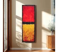 XINBAO Cuadro rojo y amarillo, lienzo de campo de color vertical, arte moderno alto y estrecho, decoración Rothko, impresión expresionista minimalista (40x120cm/marco interior)