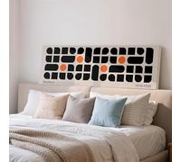 XINBAO Galería de arte mural panorámico de mediados de siglo, lámina retro Bauhaus horizontal larga y estrecha, lienzo enmarcado ancho para decoración sobre la cama (40x120cm/marco interior)
