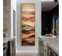 XINBAO Gran cuadro abstracto de flores estilo Wabi Sabi - Arte mural en lienzo Japandi - Mural en lienzo alto y estrecho - Decoración de pared para el hogar (70x210cm/Marco interior)