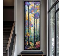 XINBAO Lámina botánica con estampado de árbol en colores neutros, estilo botánico vintage, lienzo largo y estrecho para decoración de paredes en un hogar contemporáneo (40x120cm/marco interior).