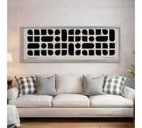 XINBAO Lienzo ancho estilo Bauhaus, lienzo largo horizontal en blanco y negro con marco, arte de mediados de siglo, arte de pared Bauhaus largo y estrecho (20x60cm/sin marco)