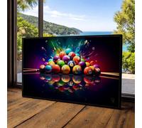 XINBAO Lienzo con imagen de bola de billar, arte deportivo, decoración para sala de juegos, lienzo grande para pared, tamaño ideal para decoración de paredes del hogar (40x60 cm/marco interior).