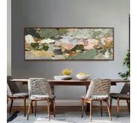 XINBAO Lienzo con pintura agrietada, arte mural minimalista wabi sabi, impresiones horizontales largas con marco, decoración panorámica amplia, texturizado (30 x 90 cm/sin marco)