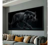 XINBAO Lienzo de pantera negra majestuosa, estampado de felino salvaje, vida silvestre, decoración del hogar, listo para colgar (60 x 120 cm/sin marco)