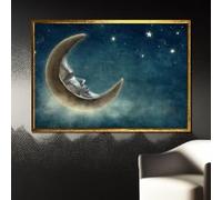 XINBAO Lienzo decorativo de un país de las maravillas invernal: bosque nevado con cabaña y amanecer. Arte mural para decoración del hogar, pósteres e impresiones (40 x 60 cm/sin marco).