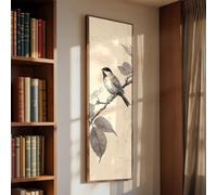 XINBAO Lienzo decorativo, estampado de pájaros, cuadro vertical grande, arte de pared alto y delgado, arte de pared contemporáneo con estudio de aves y animales (30x90cm/marco interior)