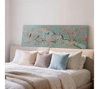 XINBAO Lienzo impreso con pájaros de estilo chinoiserie, arte enmarcado largo y estrecho, decoración panorámica amplia, flores de gran tamaño, diseño floral Grandmillennial (55 x 110 cm/sin marco)