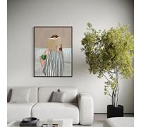 XINBAO Lienzo minimalista de mujer leyendo un libro, acuarela, pósteres e impresiones, arte contemporáneo (50 x 75 cm, sin marco)
