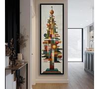 XINBAO Lienzo vertical, Árbol solitario vintage, Arte de pared en lienzo estrecho, Decoración alta y delgada, Pósteres de decoración rústica para el hogar estilo granja (45x135cm/Marco interior)