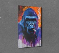 XINBAO Pintura de gorila fumando, impresión en lienzo, arte de animales, decoración de pared, pósteres, murales (70 x 100 cm/sin marco)