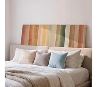 XINBAO Rayas de acuarela, lienzo horizontal largo enmarcado, arte de pared en tonos tierra, impresión panorámica minimalista ancha, estilo bohemio para colocar sobre el sofá (45x135cm/sin marco)