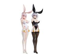 Xinchangda 2 figuras de acción de anime, ilustración de conejo, niñas, color blanco/negro, pintura original, estatua, modelo de personaje, colección de decoraciones de escritorio