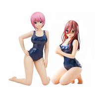 Xinchangda 2 figuras de acción de The Quintuplets por excelencia, figura de Nakano Miku y Nakano Ichika, modelo de estatua, colección de adornos de escritorio