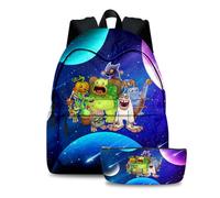 Xinchangda 2 mochilas con diseño de monstruos cantando anime, impresión 3D, gran capacidad, mochila escolar informal para niños y niñas, suministros escolares, Tipo 7, 40*30*17CM, Mochila escolar