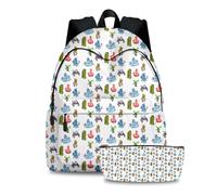 Xinchangda 2 mochilas con diseño de monstruos cantando anime, impresión 3D, gran capacidad, mochila escolar informal para niños y niñas, suministros escolares, Tipo 11, 40*30*17CM, Mochila escolar