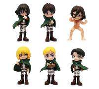 Xinchangda 6 figuras de Eren Jaeger de anime de Erwin Smith, mini figura de acción de 9 cm, bonita estatua de Eren Jaeger, decoración de escritorio, colecciones