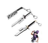 Xinchangda Anime Fushiguro Toji/Nanami Kento Keychain, llavero personalizado de metal en forma de espada de metal, llavero, llavero, accesorios, regalos para niños y niñas, 3 unidades, 10*2cm