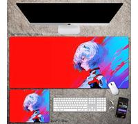 Xinchangda Ayanami Rei Alfombrilla de ratón Anime Asuka Langley Soryu Alfombrilla de goma antideslizante Mari Makinami Alfombrilla de ratón ilustrada 90 x 40 cm/26 x 21 cm