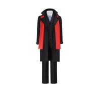 Xinchangda BSD - Disfraz de cosplay de Mori Ogai Dazai Osamu, traje de cosplay negro de doctor detective, conjunto completo con bufanda roja, traje de cosplay de anime, disfraz de Halloween, carnaval