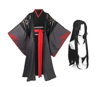 Xinchangda Disfraz de anime de Gran Maestro de Cultivo Demoníaco Wei Wuxian Lan Wangji Ancient Costume Hanfu Mo Dao Zu Shi Cosplay Hanfu para hombres adolescentes, (Negro) Disfraz completo + peluca, M