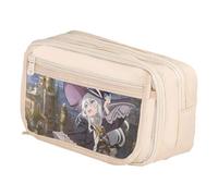 Xinchangda Elaina - Estuche para lápices de anime Elaina Oxford, color negro y blanco, gran capacidad, con múltiples compartimentos, impermeable, organizador de maquillaje, papelería, para