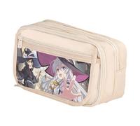 Xinchangda Elaina - Estuche para lápices de anime Elaina Oxford, color negro y blanco, gran capacidad, con múltiples compartimentos, impermeable, organizador de maquillaje, papelería, para