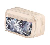 Xinchangda Elaina - Estuche para lápices de anime Elaina Oxford, color negro y blanco, gran capacidad, con múltiples compartimentos, impermeable, organizador de maquillaje, papelería, para