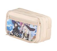 Xinchangda Elaina - Estuche para lápices de anime Elaina Oxford, color negro y blanco, gran capacidad, con múltiples compartimentos, impermeable, organizador de maquillaje, papelería, para
