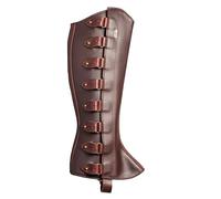 Xinchangda Espinilleras de cuero medievales, estilo retro, ajustables, de cuero, para pantorrillas, accesorios de cosplay, accesorios de cazador vintage