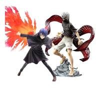 Xinchangda Figura de acción de Tokyo Ghoul de Kirishima Tōka/Kaneki Ken, colección de estatuas de PVC, adornos de figuras de anime, decoración de escritorio, regalo para fanáticos del anime